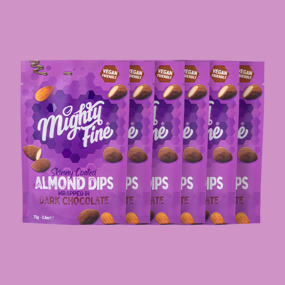 Skinny Coated Dark Chocolate Almond Dips 6 x 75g pouches